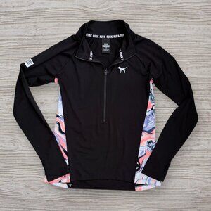 VICTORIA'S SECRET PINK 1/2 Zip Jacket Pullover Colorful Swirl Sides Womens M